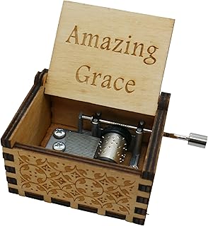 epiphaneia Small Amazing Grace Wood Music Box Gifts for Christian Women & Men Religious Wooden Music Boxes Presents: Mom, Daughter, Christmas, Baptism, Mothers Day, Birthday, Housewarming Wedding Gift