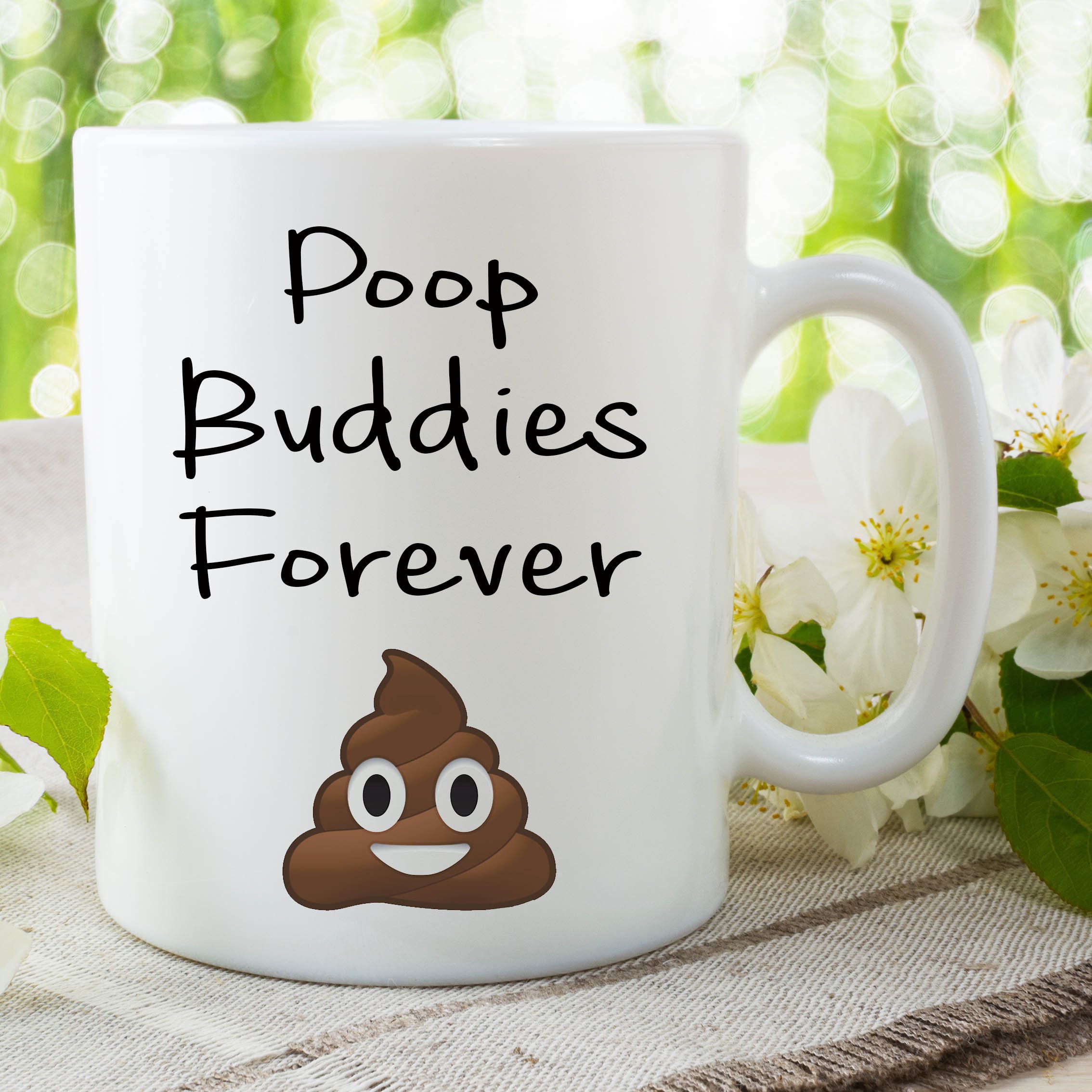 Wall Smart Designs White Funny Novelty Poo Mugs Poop Buddies Forever Humour Joke Gifts Cups Fun Wsdmug657