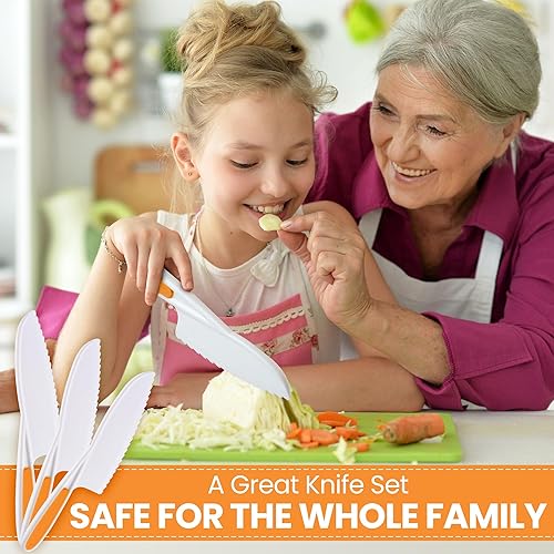 Miniatura 7 de Zulay - Juego de cuchillos infantiles de 3 piezas para cocinar y hornear reales, cuchillos para niños pequeños para cortar frutas, verduras y