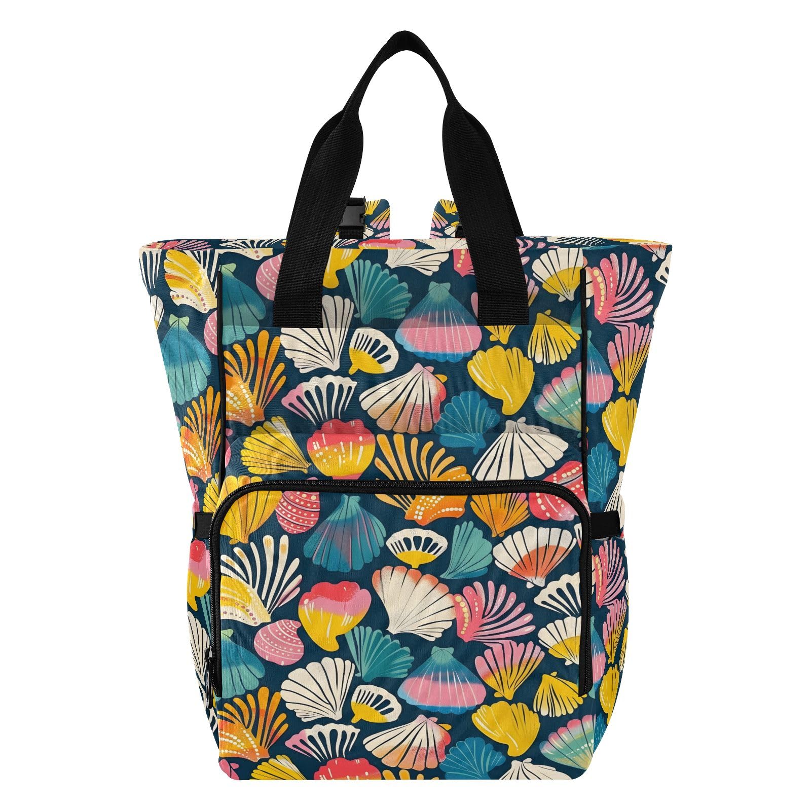 Mnsruu Retro Seamless Shell Baby Diaper Bag Zaino Grande Borsa Impermeabile Viaggio Borse per Pannolini per Mamme e Papà