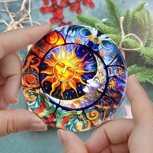 Miniatura 4 de Decoración de sol y luna, adornos de Navidad de sol y luna de Jocidea para árbol de Navidad, decoración de Navidad de sol y luna, regalos de sol y