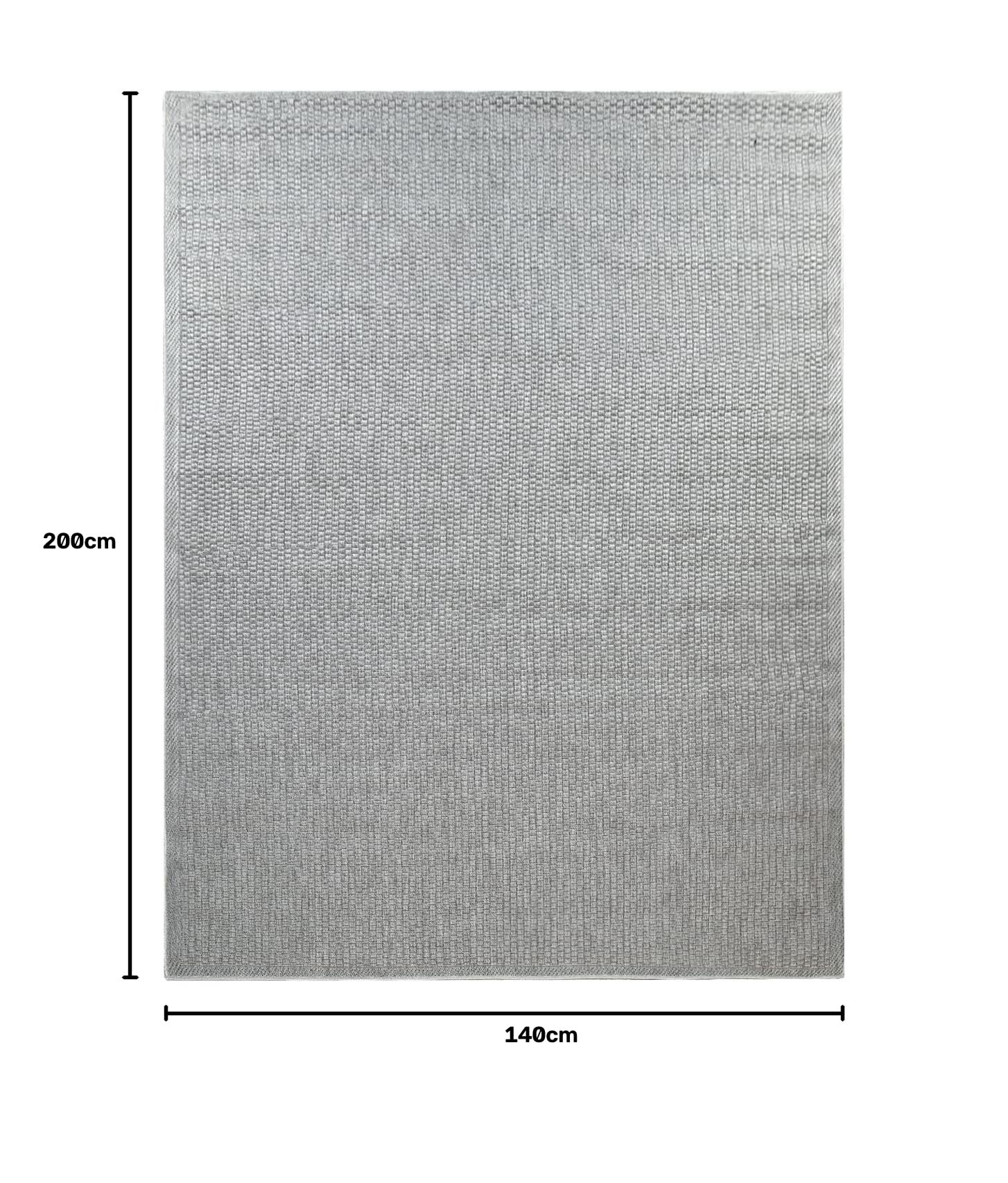TT Home In-& Outdoorteppich Terrasse Küche Balkon Wetterbeständig Modern Unifarben, Farbe: Grau, Größe:140x200 cm