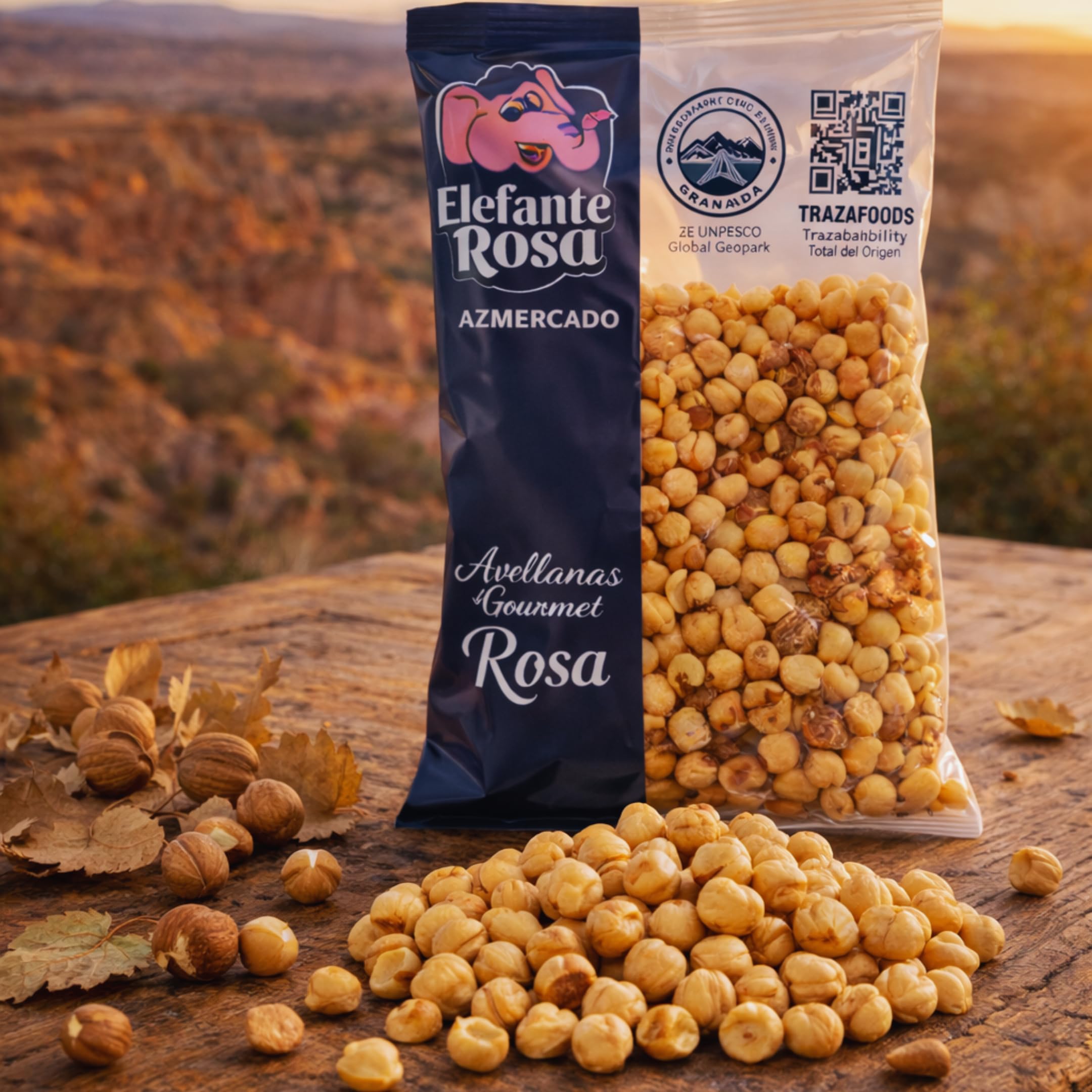 Elefante Rosa® Avellanas Tostadas Naturales 1kg | Cultivadas en Andalucía | Crujientes Sin Sal Sin Aditivos | Para Repostería, Cremas Caseras y Snack Natural | Keto Veganas