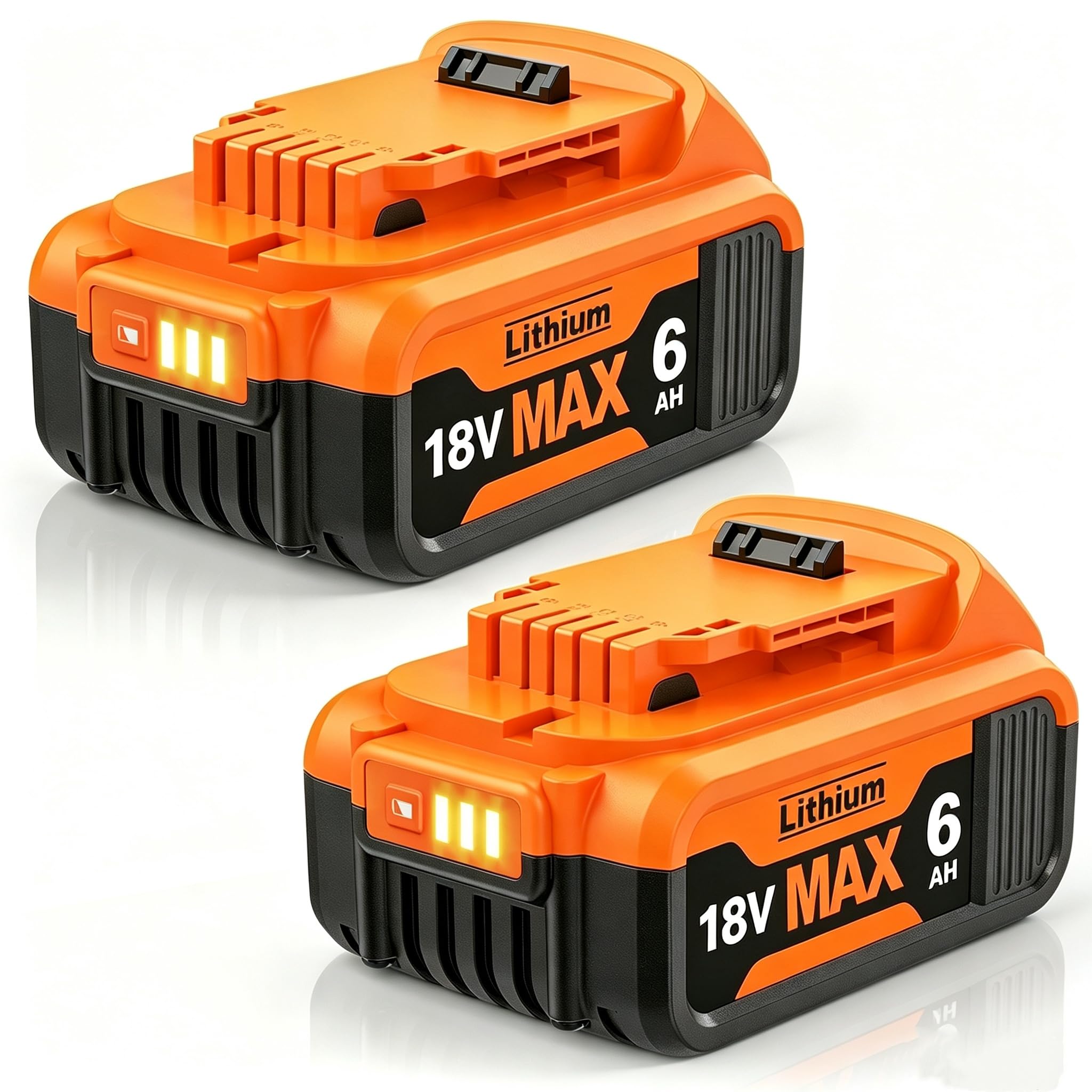 2 Pack DCB182 Battery Replacement for Dewalt 18V Battey with LED Indicator