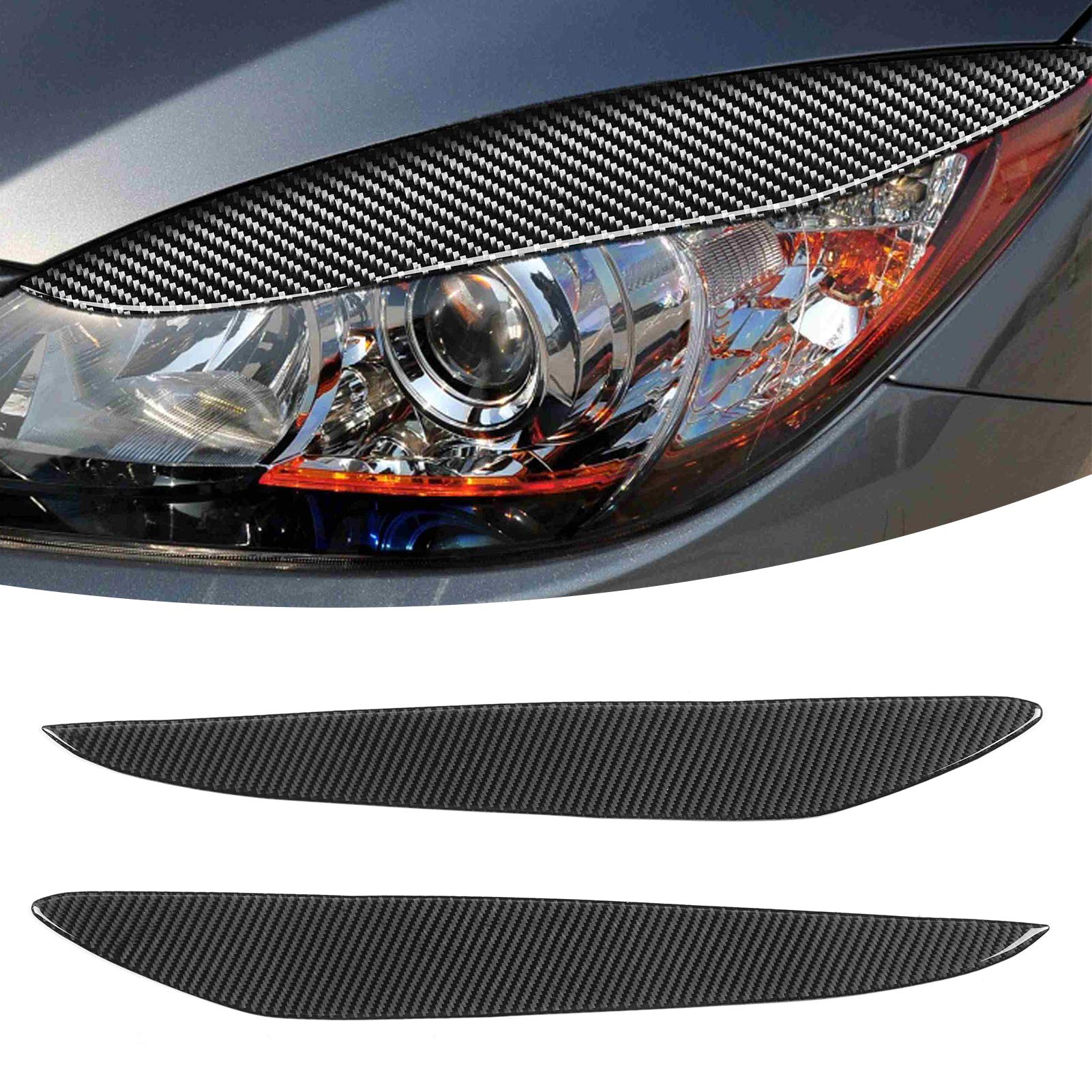 3 2010 Eyelid-Headlight Eyebrow Headlight Eyelid for 3 2010-2013 - Headlight Eye Lid Eyebrow Cover, 2pcs Carbon Fiber Headlight Eyebrow Eyelid Cover Wear Fit for 3 2010?201