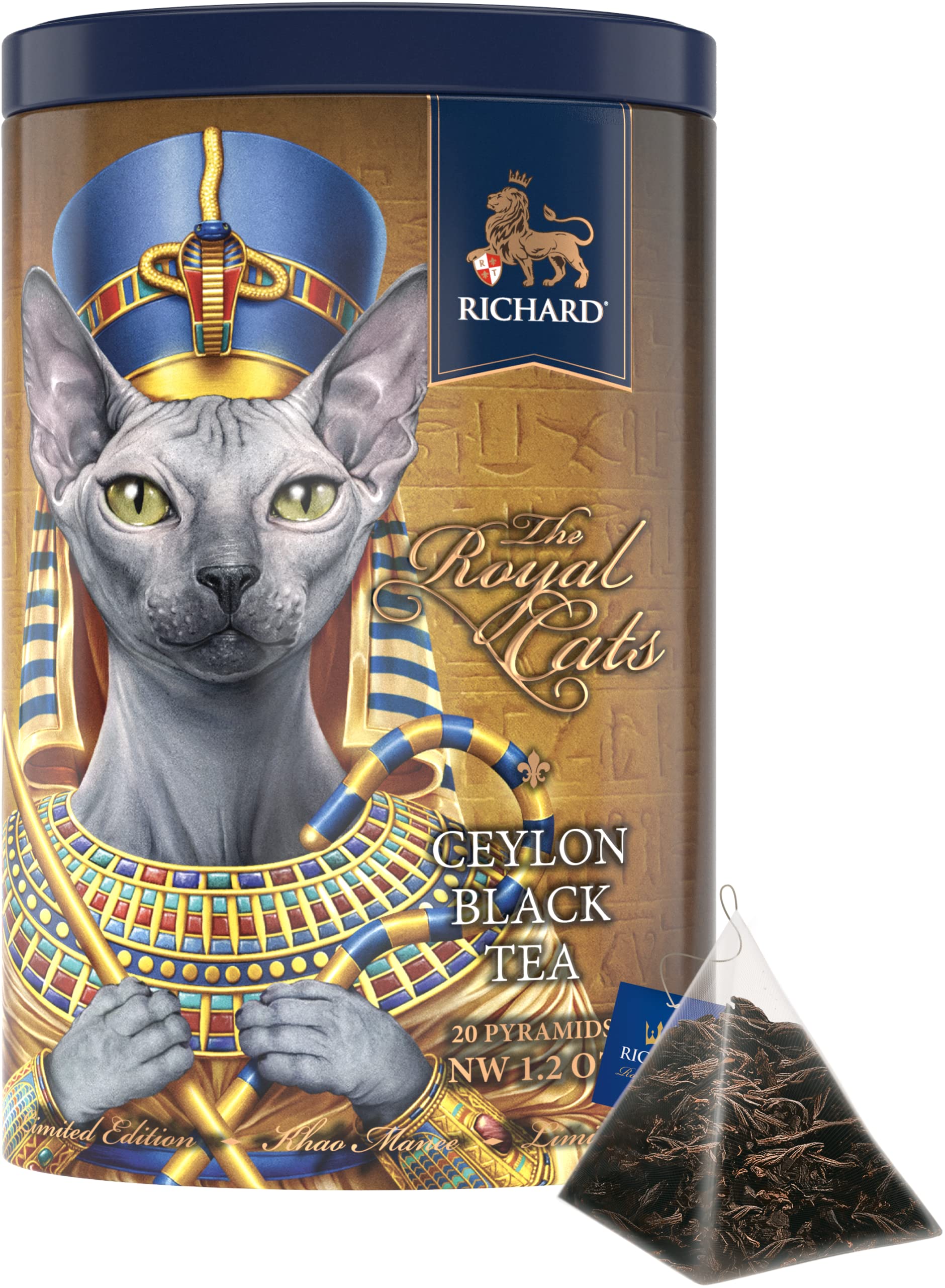 RichardRoyal Cats, Sphynx, classic black tea in pyramids, 20 pyramids, Egyptian Sphinx