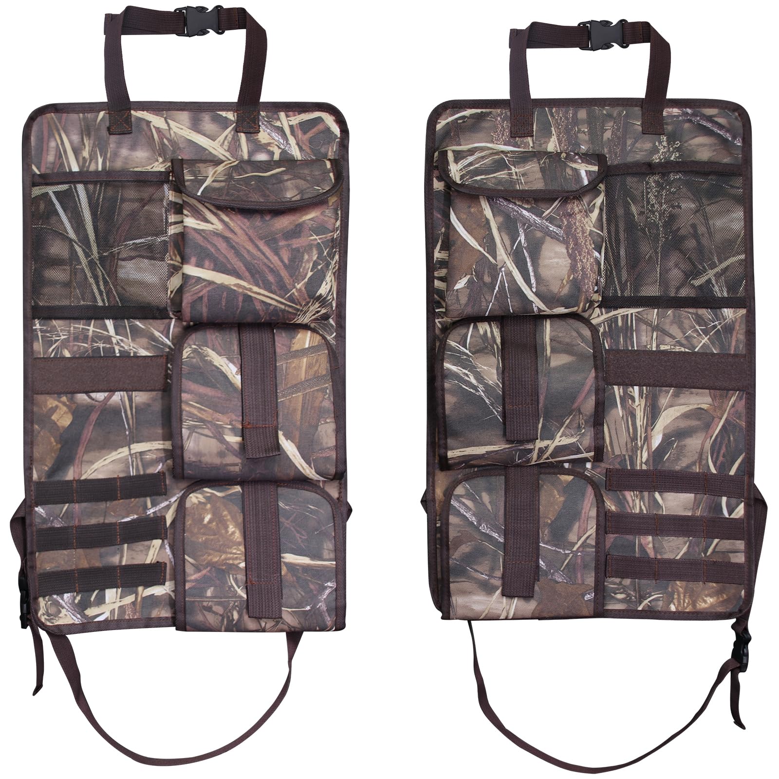 Suyeah 2 Pack Seat Back Gun Rack, Front Seat Gun Organizer with Molle Panel Vehicle Gun Holder for Hunting