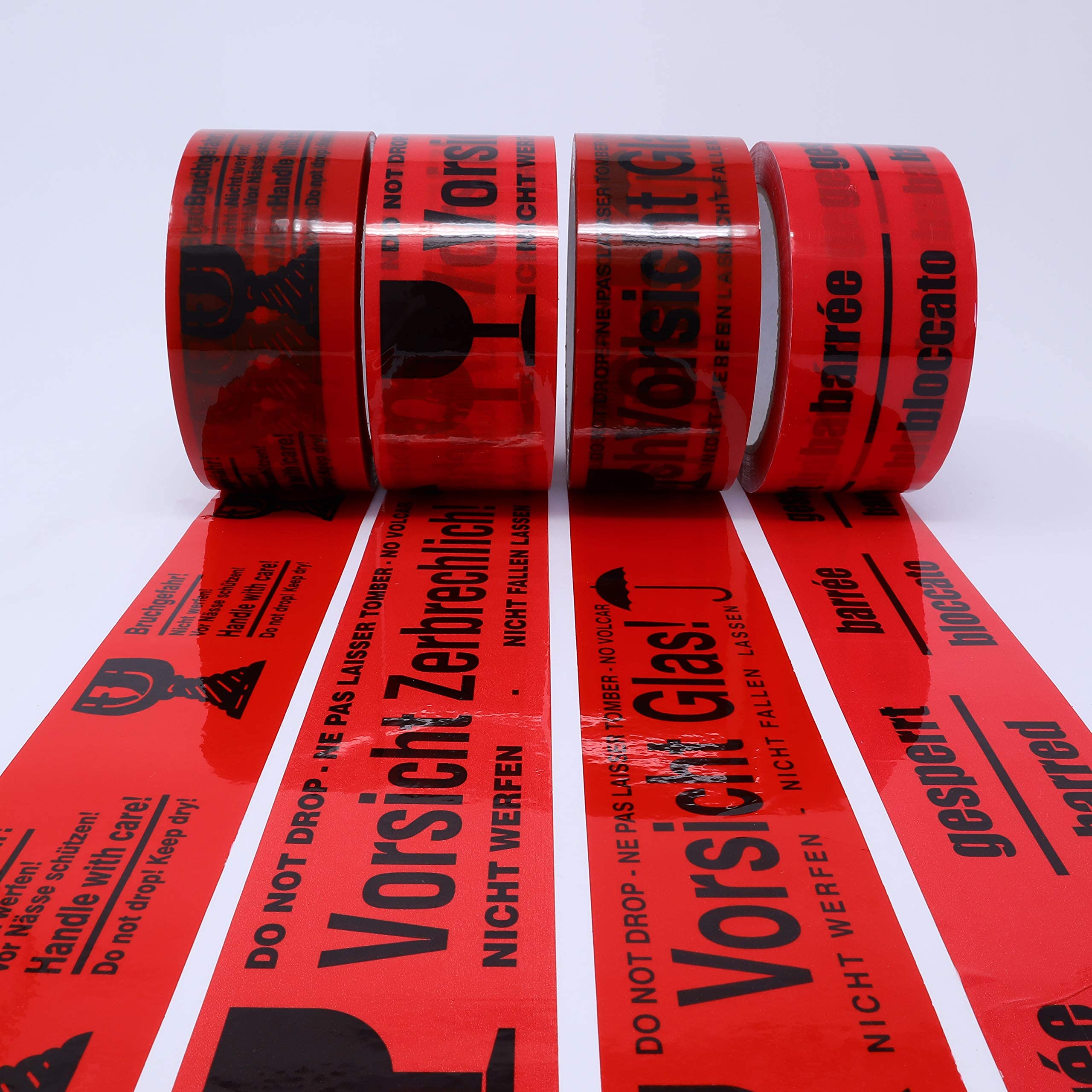gws Cinta de embalaje de calidad profesional, color rojo, 50 mm x 66 m (36 rollos)
