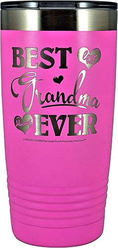 GRANDMA GIFT - Taza de café de acero inoxidable con aislamiento al vacío con texto en inglés "BEST GRANDMA EVER  LOVE YOU ALWAYS", diseño GK Grand y