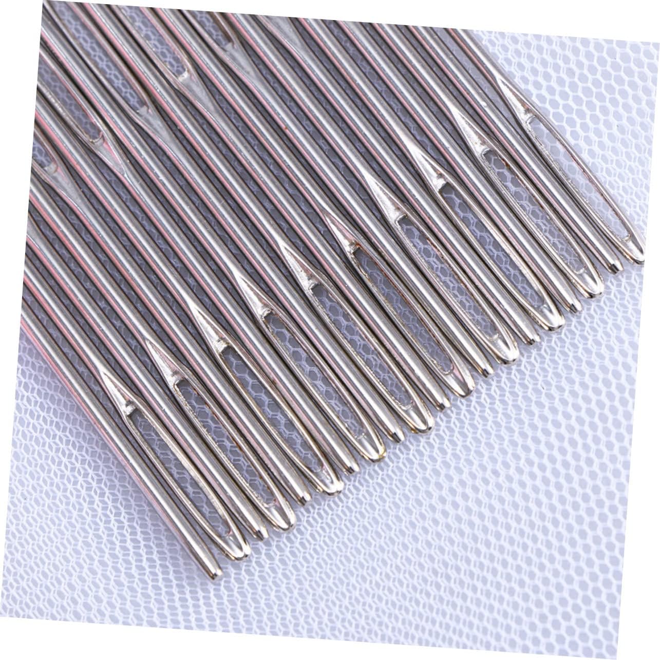 IWOWHERO 100pcs Blunt Steel Large Eye Needles for DIY Yarn Knitting and Leather Sewing Sewing Accessories for Home Use for Crafting and Stitching Projects