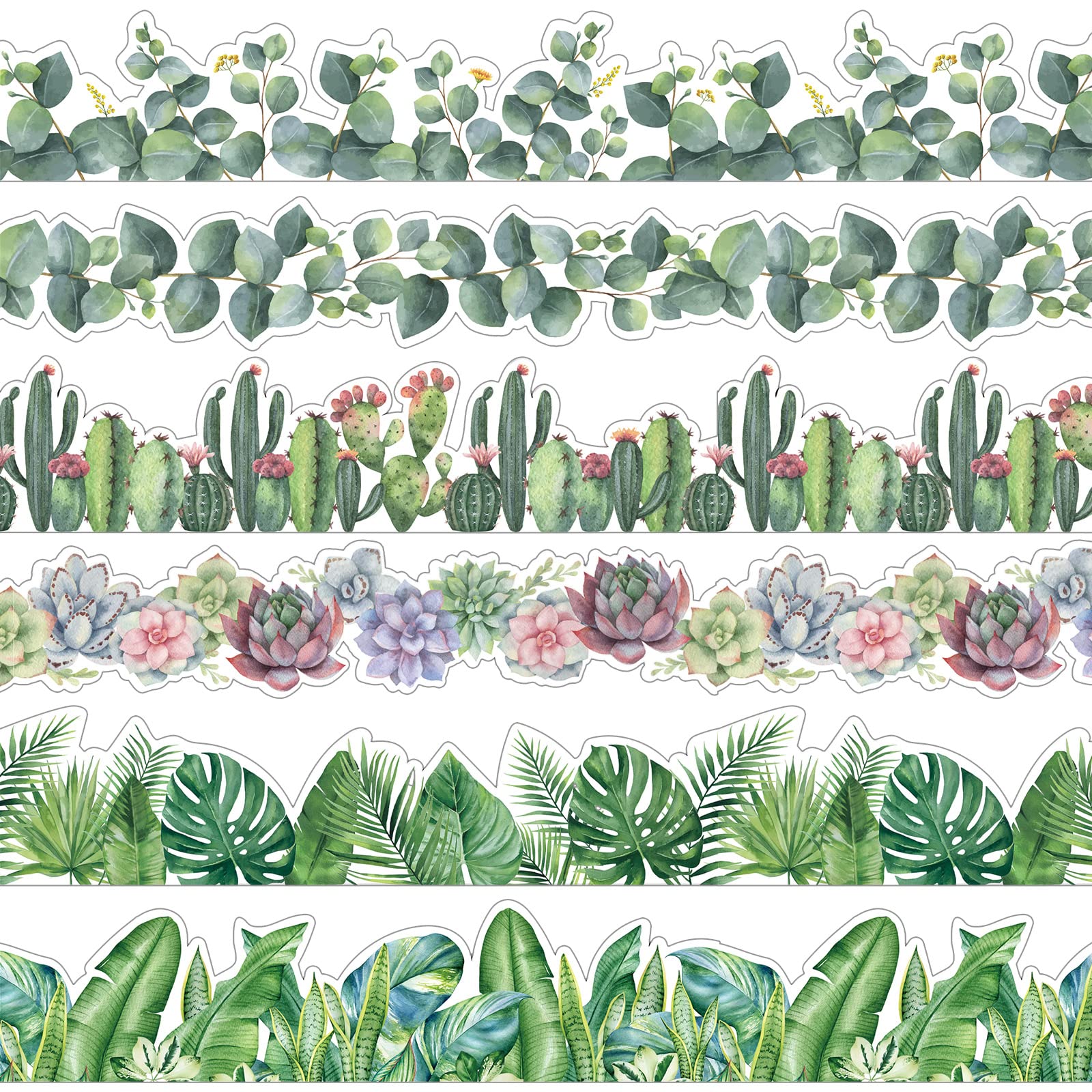 Containlol Borders for Bulletin Board, 118 ft Green Eucalyptus Bulletin Board Boarders Scalloped Trim for Student Classroom Chalkboard Poster Decor,Spring Classroom Decoration