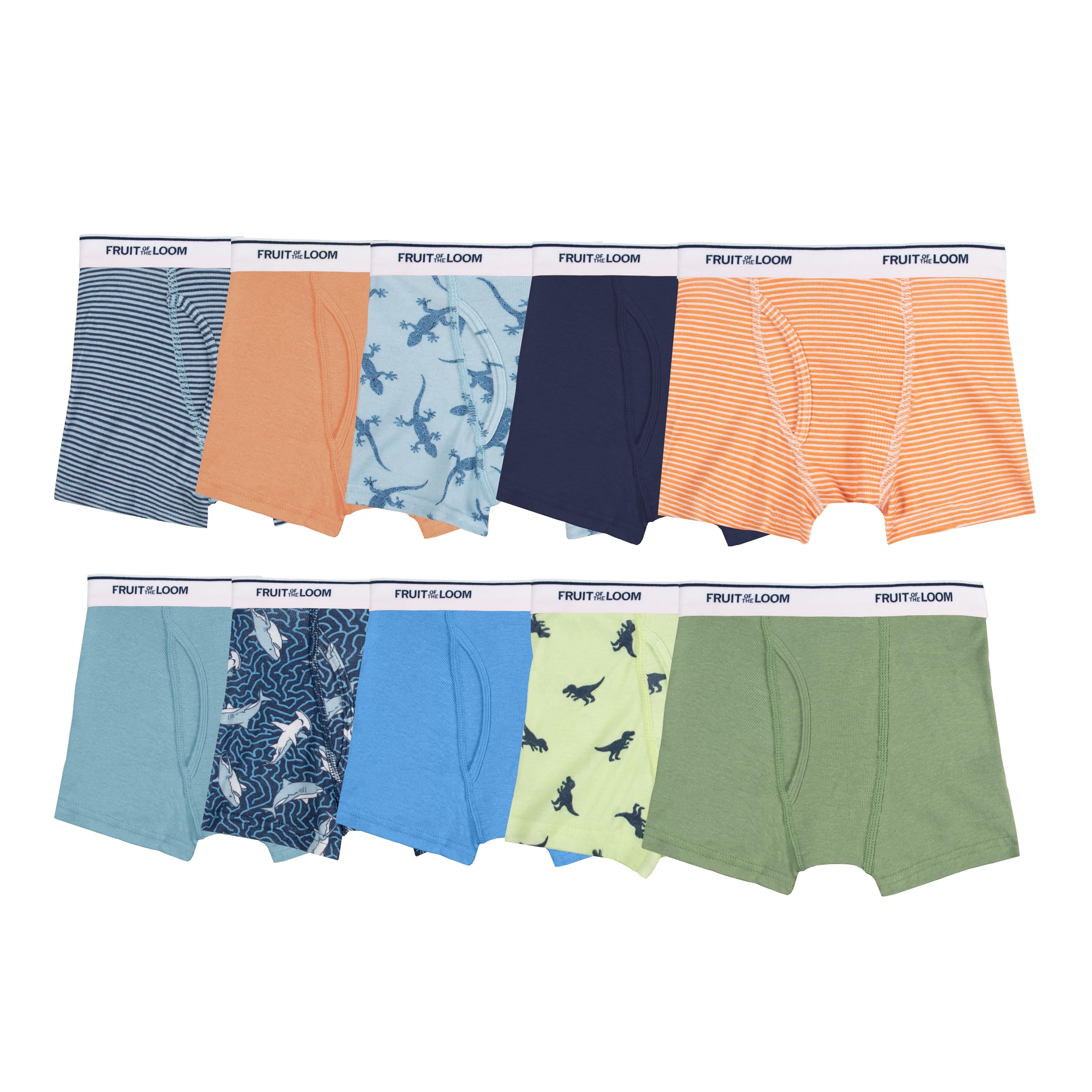 Fruit of the Loom boys And Toddler Boxer Briefs, Tag Free & Breathable Underwear, Assorted Color Multipacks