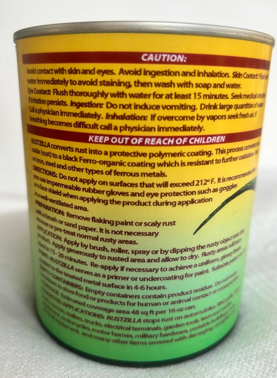 FARM EQUIPMENT RUST CONVERTER AND REMOVER, Professional Strength for All Metals Including Stainless Steel and Cast-Iron, 16 oz. RZFE-16