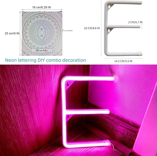 Miniatura 3 de Letreros de letras LED de neón, letreros de marquesina, letras iluminadas, USB o pilas, luces LED luminosas para dormitorio, fiesta de cumpleaños,