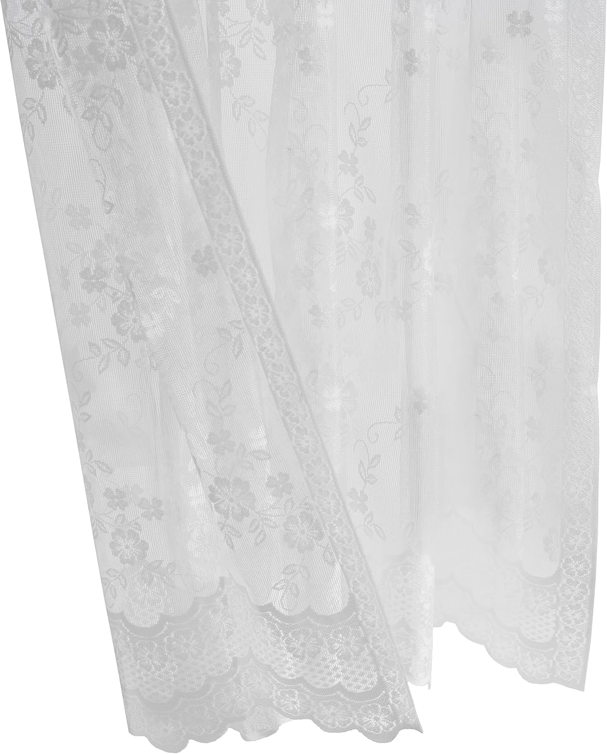 Loft Living Melody Jacquard Lace Window Curtain Panel 56" x 63" in White