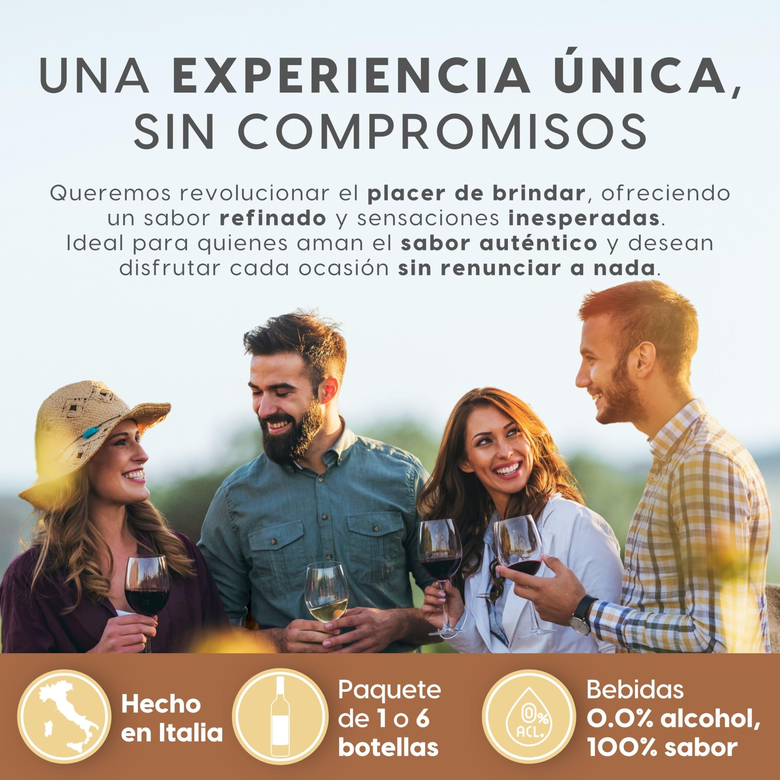 ALTERNATIVA Vino Tinto Sin Alcohol 0,0% - Pack de 6 Botellas de 750ml - Perfecto para Celebraciones, Regalos