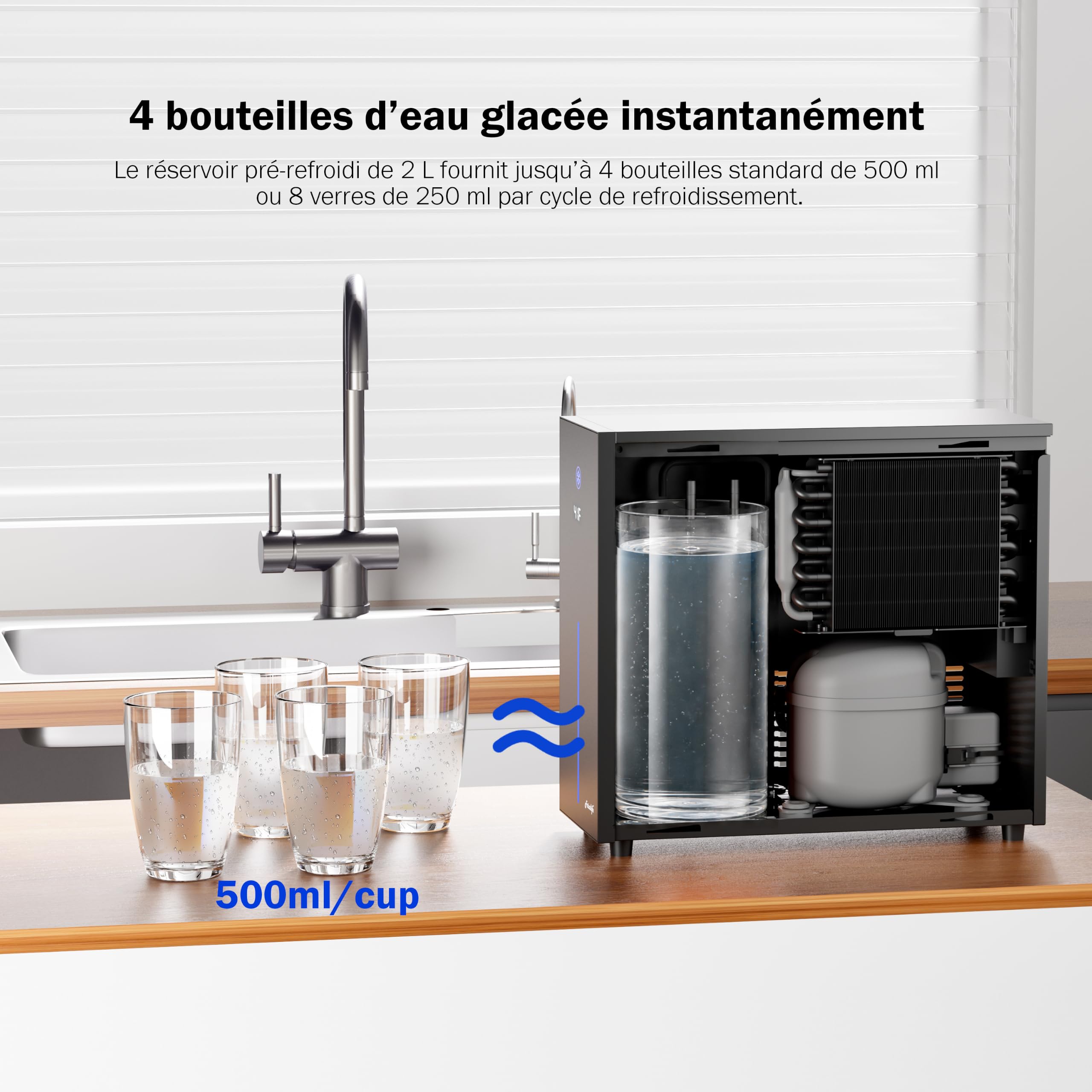 Frizzlife Refroidisseur d’Eau sous évier avec Filtre, CW5000+MS99