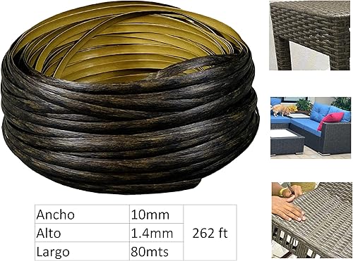 Miniatura 2 de Kit de reparación de mimbre de 262 pies, kit mimbre degradado Marrón, Material de ratán para reparación de sillas, mesa de Punto, cesta de
