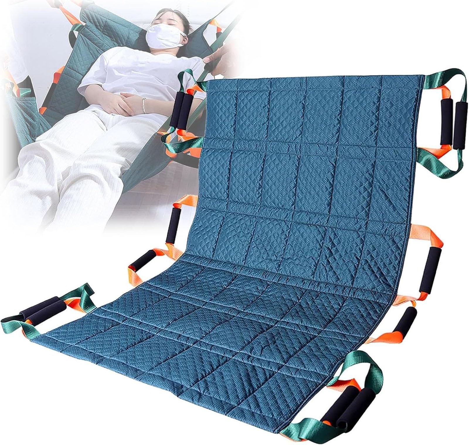 Almohadilla de cama de posicionamiento con asas, sábanas de deslizamiento reutilizables, para pacientes postrados en cama de hospital, tabla de transferencia de giro, elevación y reposicionamiento