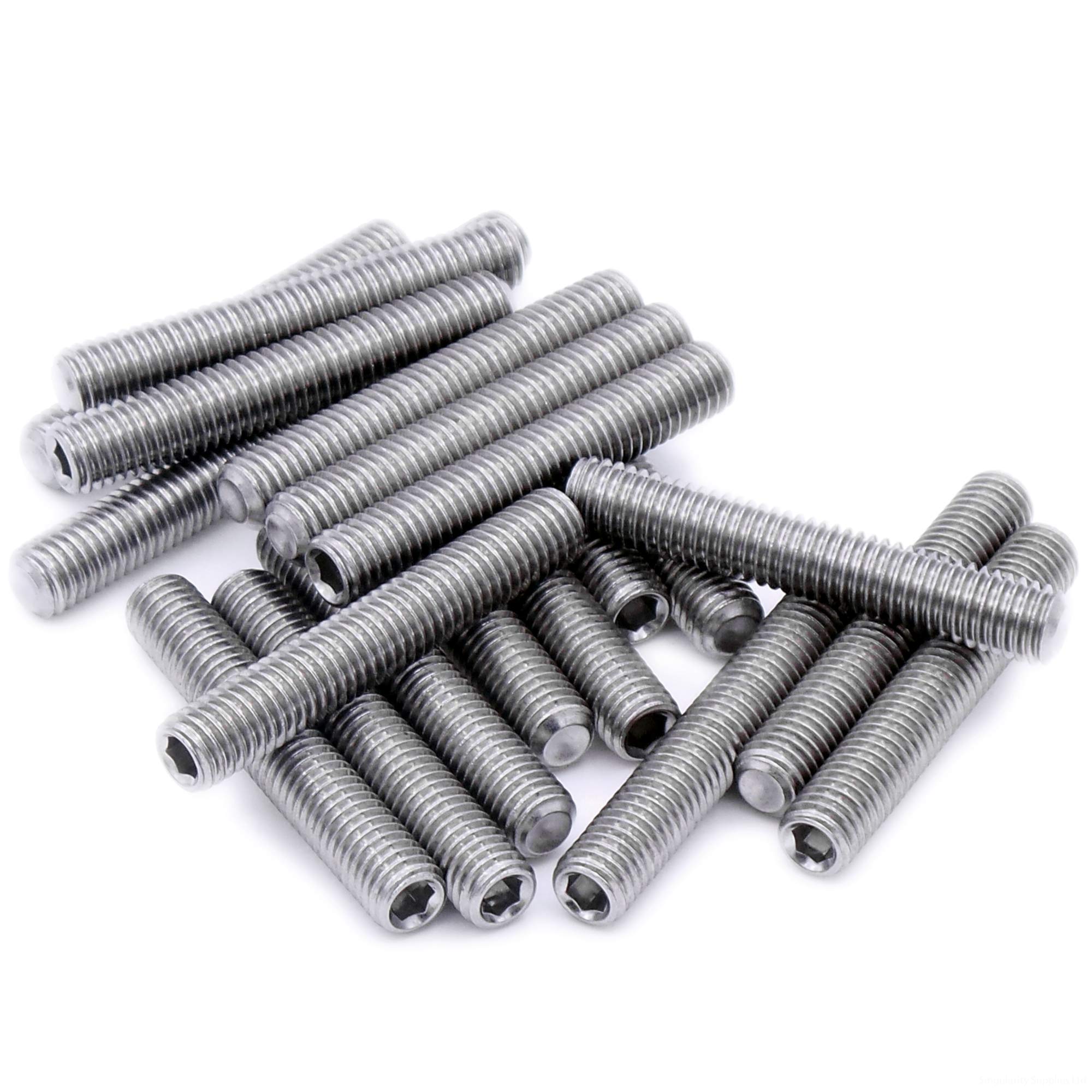 Singularity Supplies M6 (6Mm X 20Mm) Hex Socket Grub Screw (Cup Point) - Stainless Steel (A2) (Pack Of 20)