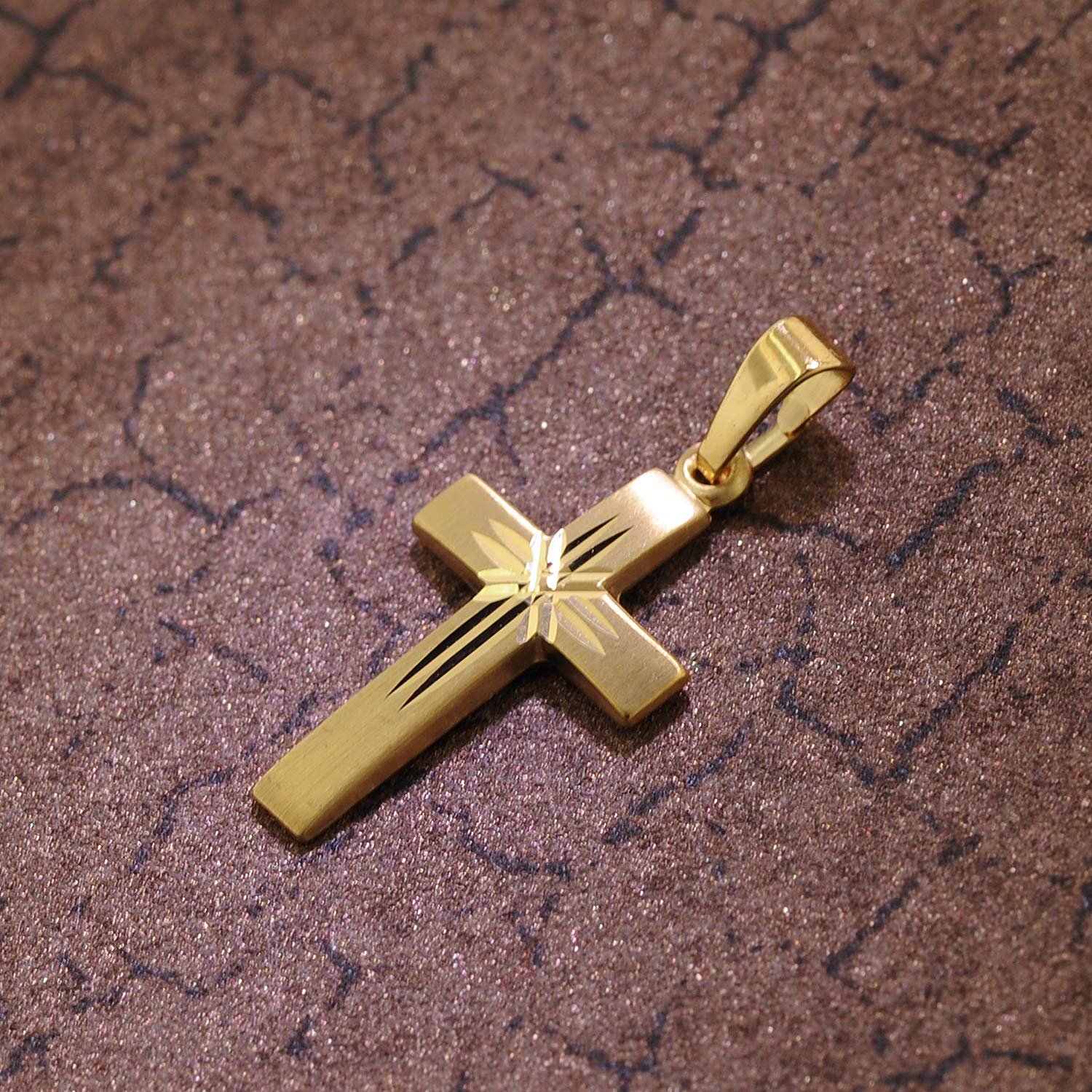 trendor Kreuz-Anhänger 333 Gold 19 mm 35743 | Damen Kettenanhänger aus Gold, modischer Kreuzanhänger, zeitlose Geschenkidee, zauberhafter Schmuck aus Echtgold