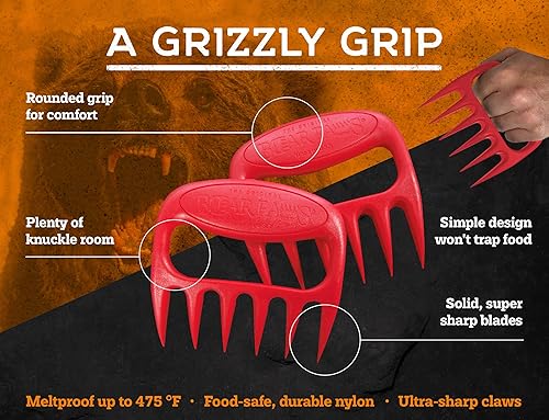 Miniatura 3 de Bear Paws Garras trituradora para carne, fabricadas en Estados Unidos, levantan, trituran, desmenuzan y sirven carnes fácilmente, ultra afiladas,