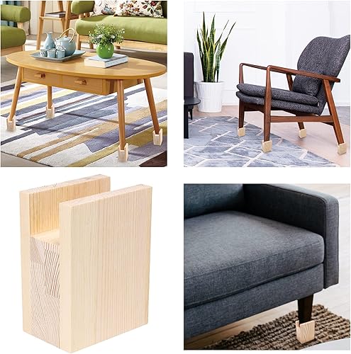 Miniatura 3 de 2 elevadores de cama para muebles, elevadores de cama resistentes en alturas de 4 pulgadas (añadir altura de 3.9 in)