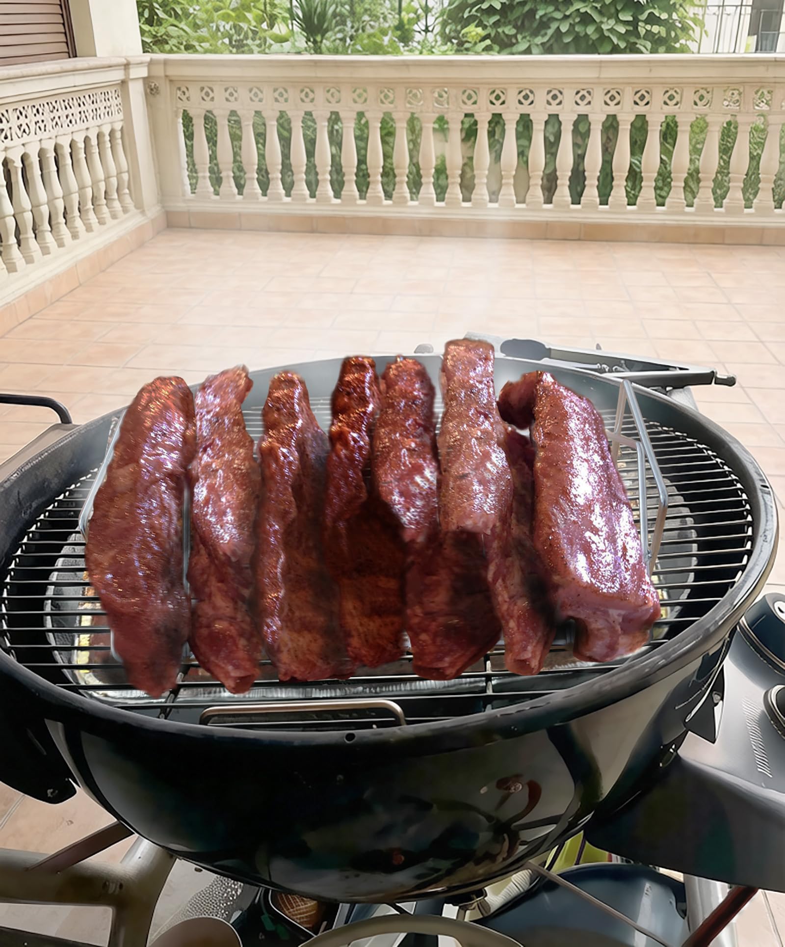 Supporto per Costine & Cestello per Barbecue Ninja Woodfire XL OG850/OG901，Griglia antiaderentea Forma di V per Pollos, Acciaio Inox 304 più Spesso