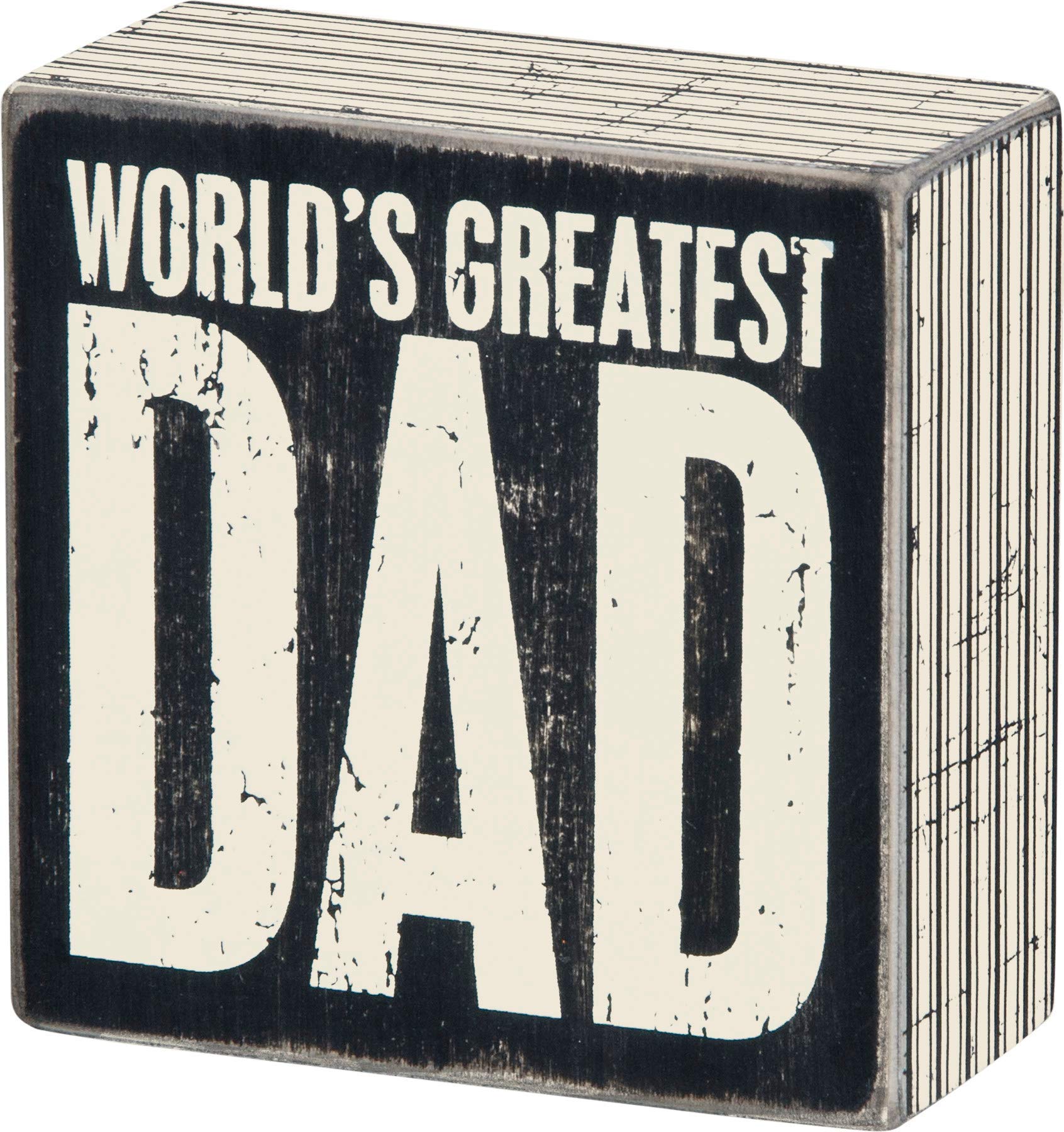 Primitives by Kathy 22654 Square Box Sign, 4-Inch, Greatest Dad