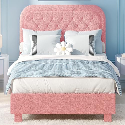 Miniatura 17 de VINGLI Base de cama de plataforma tamaño Queen con cabecera de tela de lino, cama moderna de perfil bajo con soporte de listones tapizados y Gris