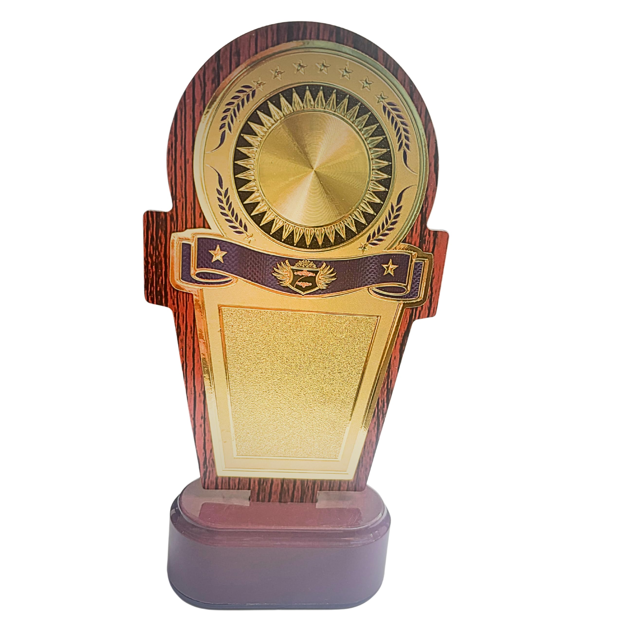 Wooden Sun Trophy with Gold Plaque, Available in 16.5-21.5 cm Heights, Set of 5 or 10 (Set of 5 Trophies, Large (8.5 inches))-picture-12