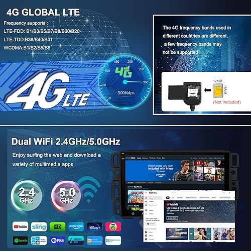 Miniatura 5 de SWTNVIN Radio estéreo de coche para GMC Buick Chevry con CarPlay y Android Auto de 8 pulgadas Android 12 GPS IPS 1280  720P WiFi BT SWC Octa-core