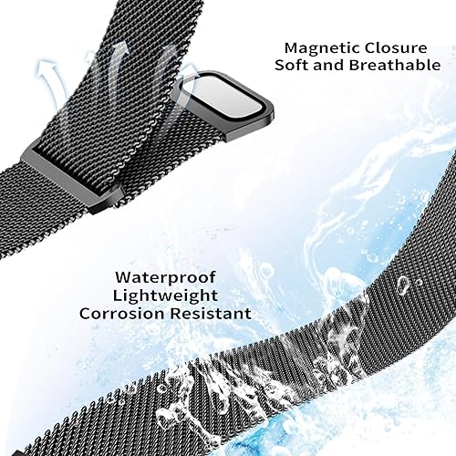 Miniatura 4 de Correa magnética para mujer compatible con Apple Watch Band 1.496 in 1.575 in 1.614 in 1.654 in 1.732 in 1.772 in, correa de acero inoxidable