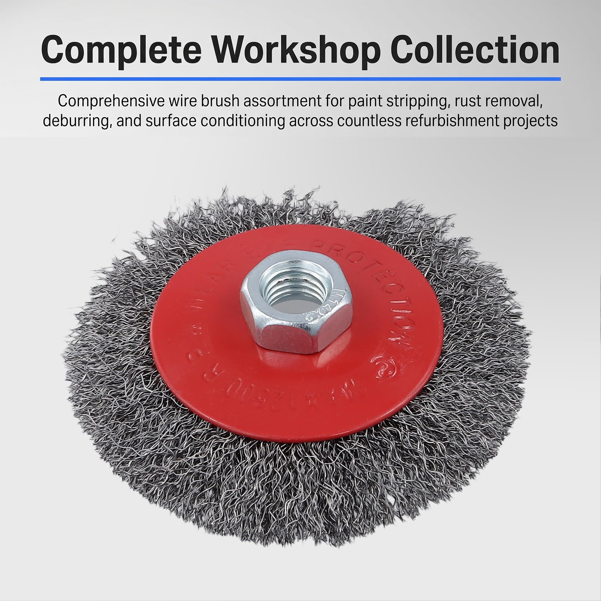Lot de 10 brosses métalliques pour meuleuse d'angle - Filetage M14 - Roues en fil d'acier robuste pour enlever la rouille, décapage de peinture, nettoyage de soudure, noir et gris