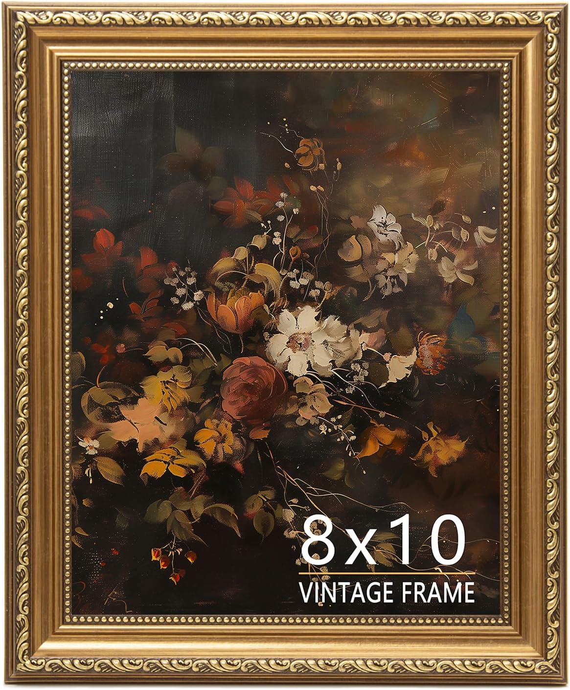 ASTRDECOR Vintage Bronze Gold 8x10 Picture Frame - Antique Tabletop & Wall Mount Photo Frame for Gallery Walls, Living Room, Bedroom Decor - 1 Pack