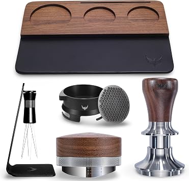 54mm Espresso Tool Kit Includes Tamping Mat, Coffee Tamper, Distributor, WDT Tool & Dosing Funnel Set