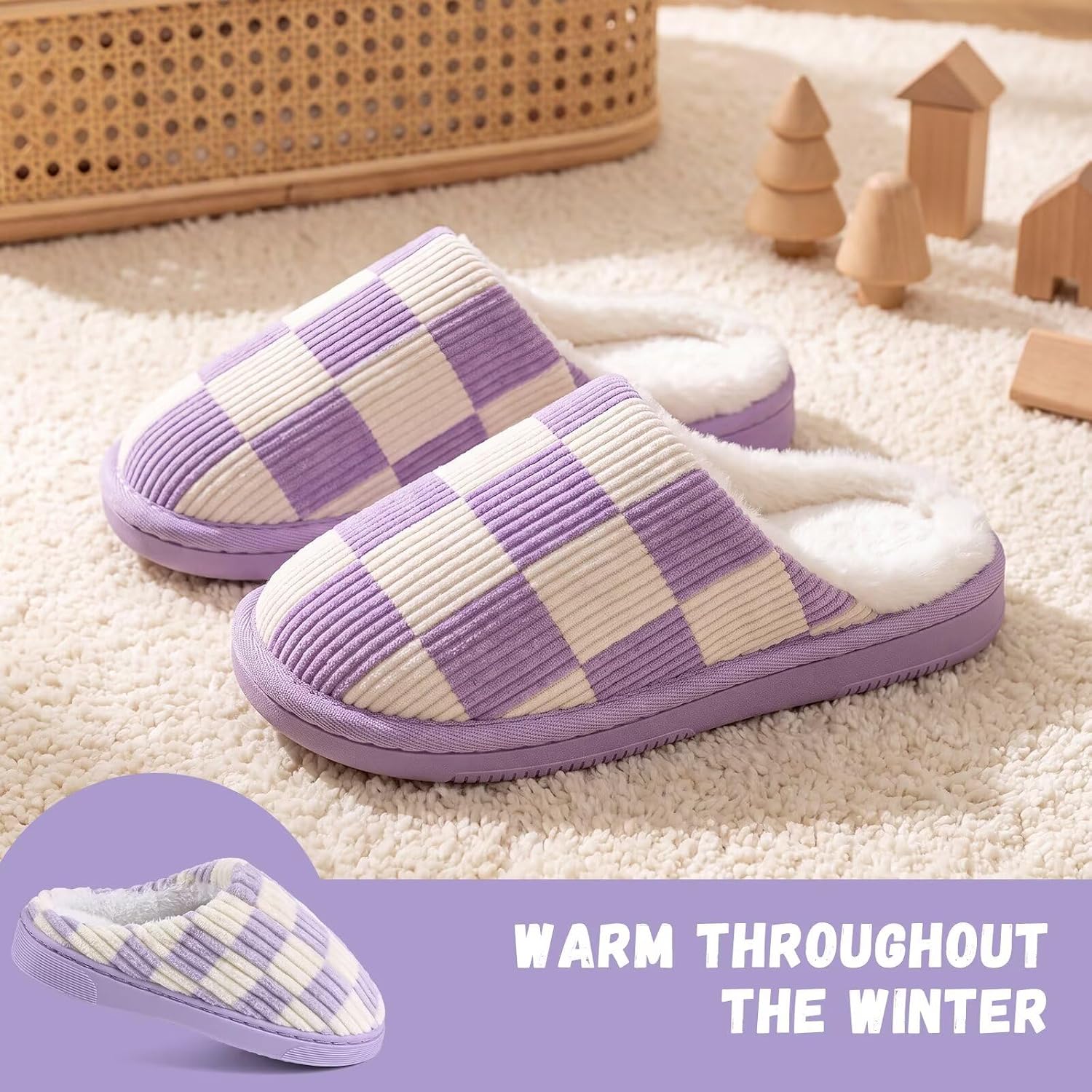 WateLves Kids Boys Girls Slippers Toddler Warm House Shoes