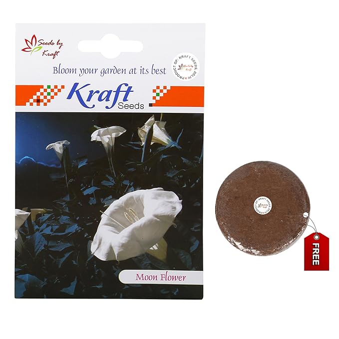 Moon Flower Seeds with Free Agropeat Tikki by Kraft Seeds at Rs. 48