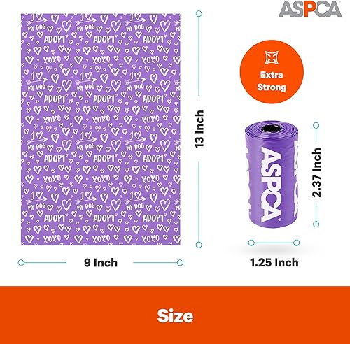 Miniatura 4 de ASPCA Bolsas para excrementos de perro 240 bolsas de 16 rollos aroma de montaña estampado de corazones estampado de corazón AS1000