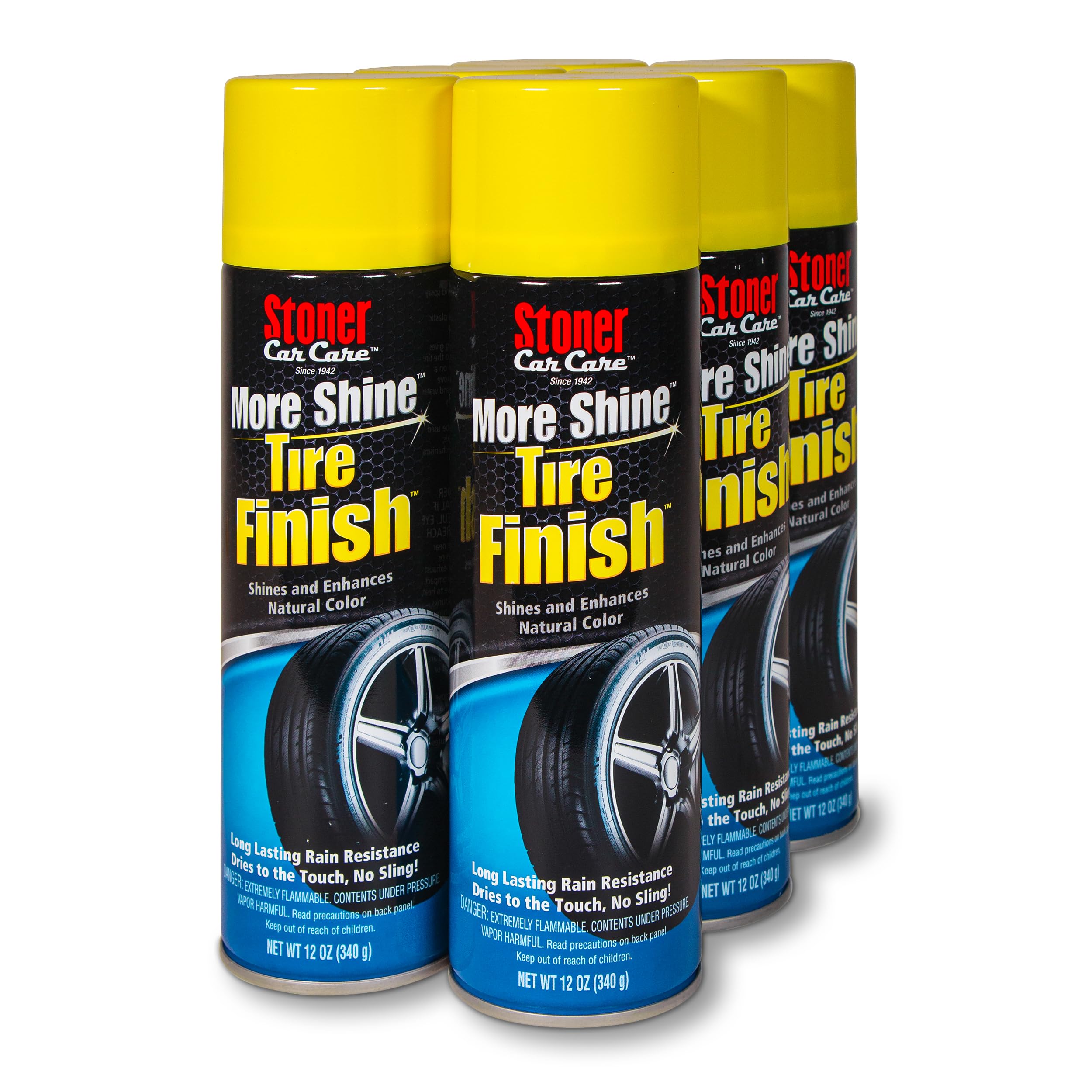 - 91094-6PK More Shine Tire Finish – Tire Shine Spray for a Deep Matte Black Finish with Long-Lasting Rain-Resistant Protection, Non-Greasy No Sling – 12 oz (Pack of 6)