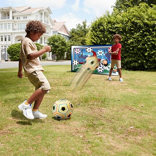 Miniatura 6 de Juego de pelotas de fútbol, juego de juguetes de interior para niños pequeños, juego de portería de fútbol con bolas de velcro para niños, juego de