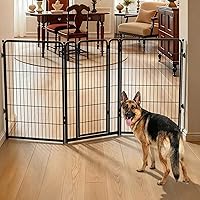 Vista 102 de FXW Puerta para perros extra ancha diseñada para uso en interiores, ancho ajustable de hasta 165 pulgadas de ancho
