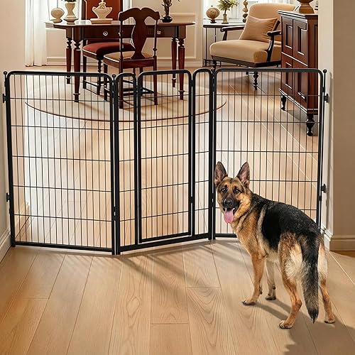 Miniatura 102 de FXW Puerta para perros extra ancha diseñada para uso en interiores, ancho ajustable de hasta 165 pulgadas de ancho (40 pulgadas de alto, 6 paneles