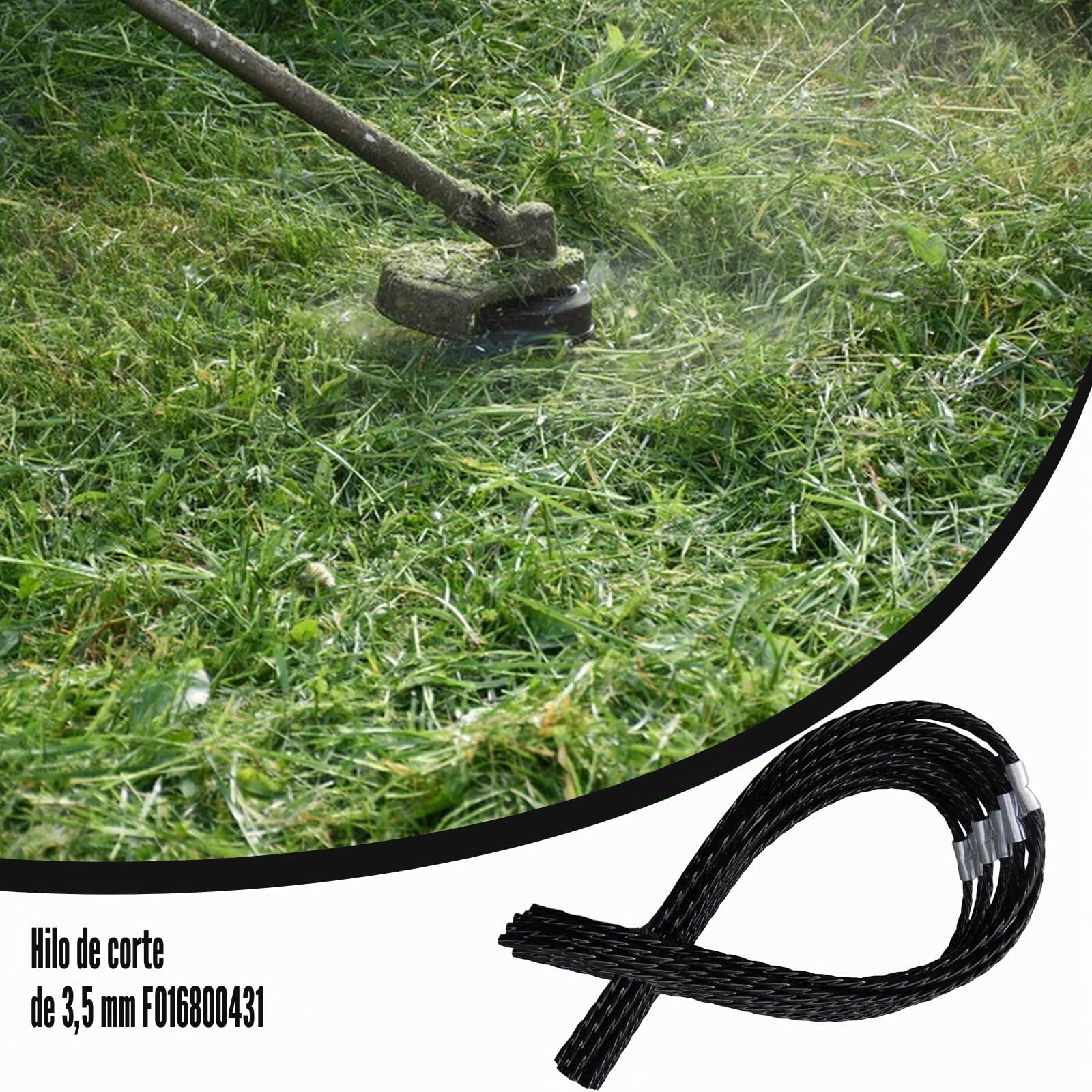 Para Bosch F016800431 Línea de recortadora, hilo de corte extrafuerte, línea de carrete compatible con cortador de cepillo Bosch AFS 23-37, 37 cm x 3,5 mm (20)