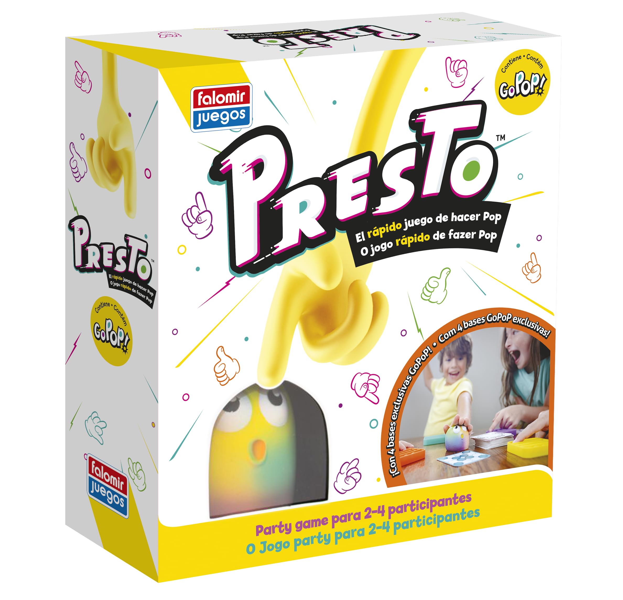 Falomir - Presto GoPop! | Emoción de Velocidad y Reflejos | Juego Interactivo de Mesa | de 2 a 4 Jugadores (6+ Años)
