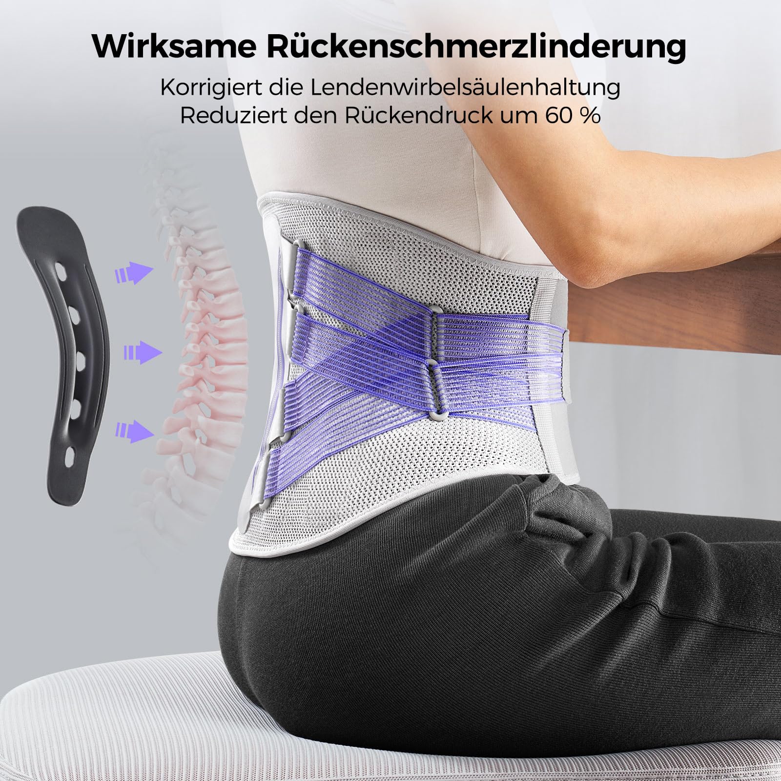 FREETOO Rückenstützgürtel für Arbeit und Sport, L
