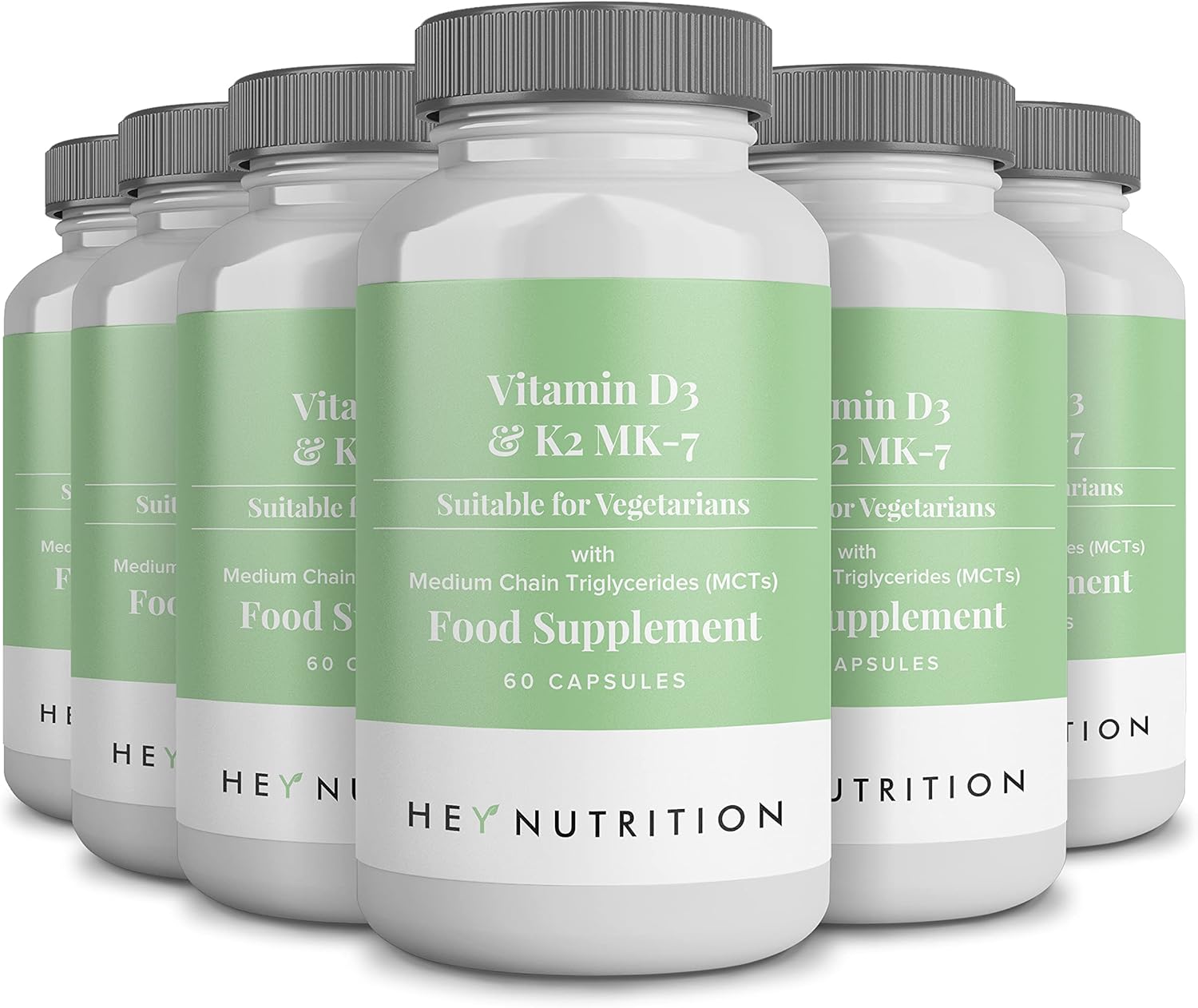 Hey Nutrition Vitamin D3 & K2 MK7100ug Each with MCT Oil Suitable