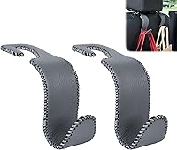 Vista 18 de Amooca Gancho universal para reposacabezas de asiento de automóvil, colgador de cuero con metal para asiento de automóvil, organizador para bolso