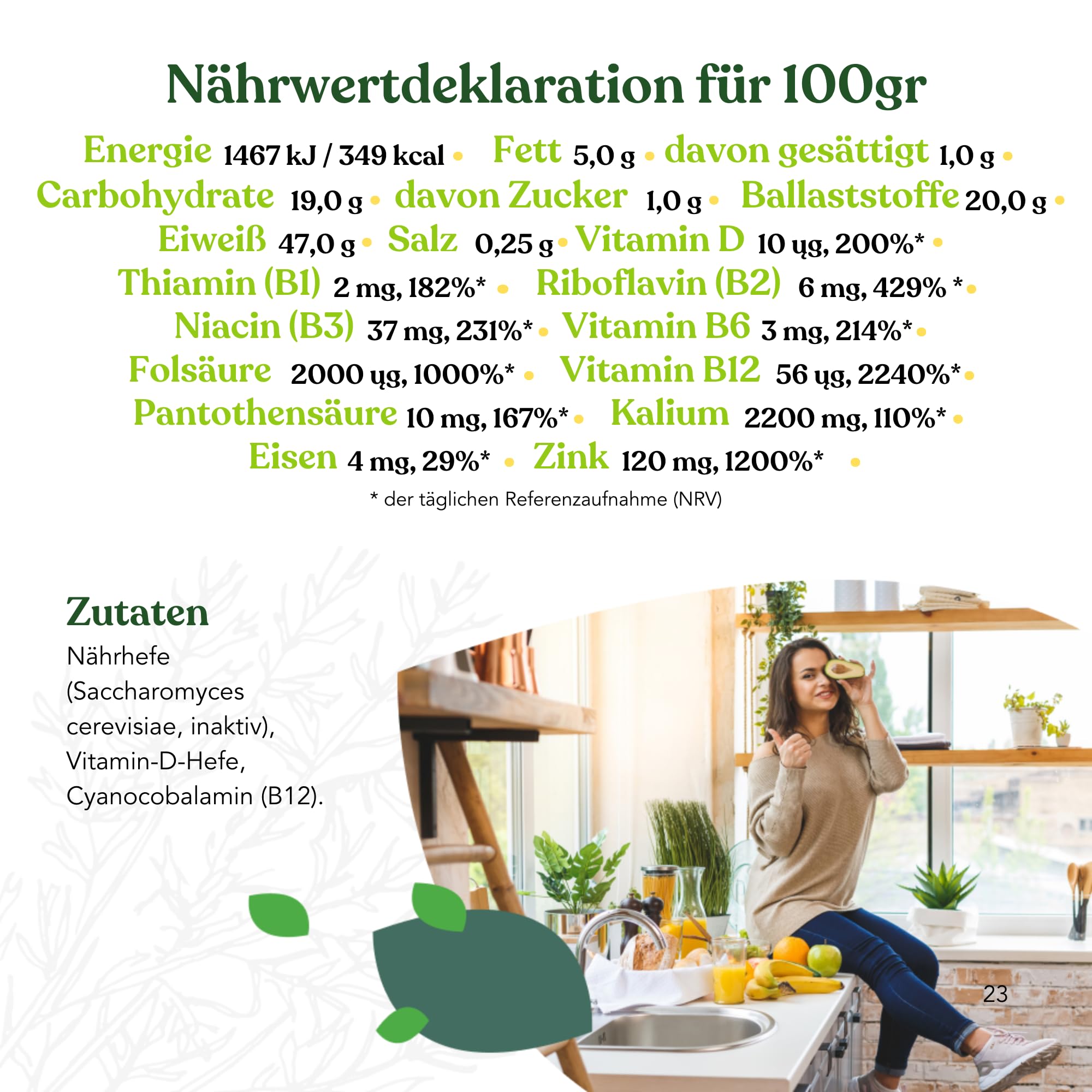 Engevita Hefeflocken 1kg Bon Vegan Nutritional Yeast Flakes Nährhefe Vitamin D B-Komplex Zink Glutenfrei