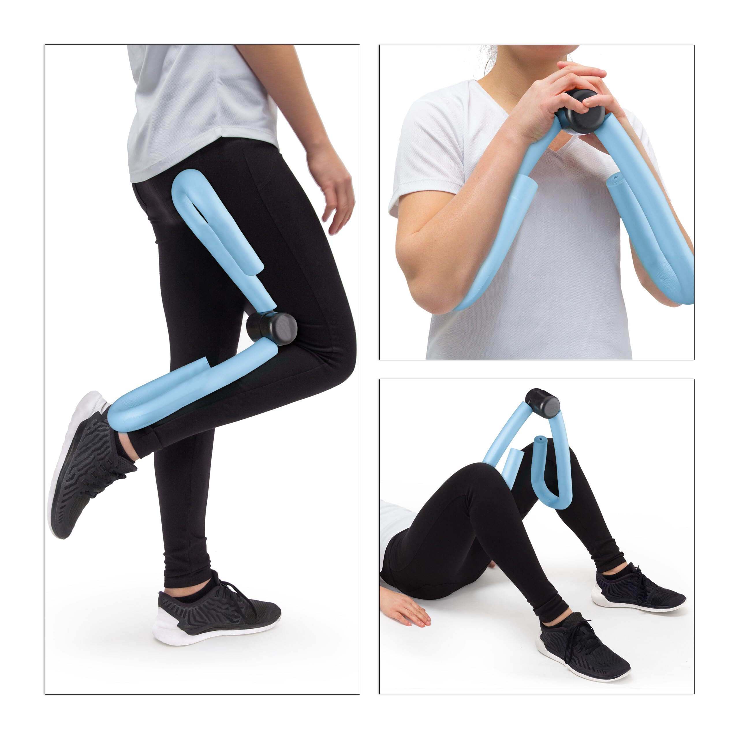 Relaxdays Appareil de Musculation, pour Cuisses, Bras & Jambes, Accessoire Polyvalent, adducteurs, Petite Presse, Bleu